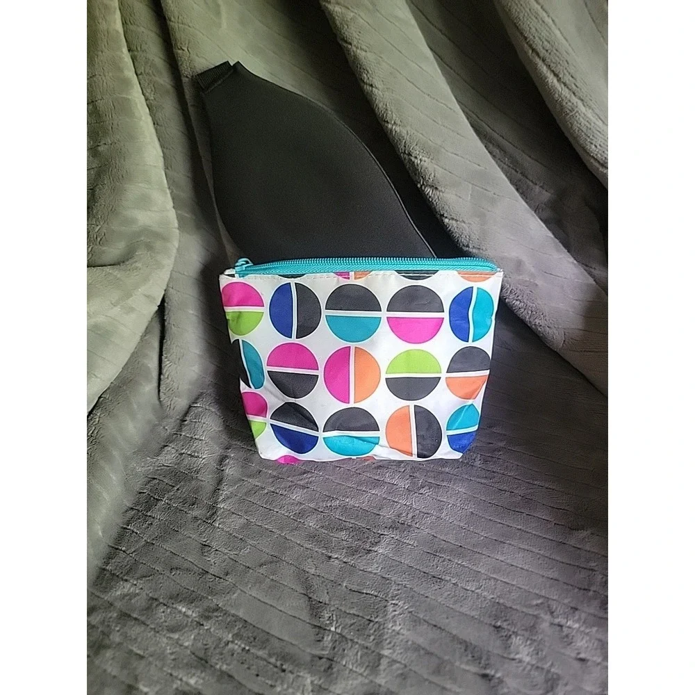 Colorful Cosmetic Makeup Pouch + Black Sleep Mask Travel Set ✈️💄😴